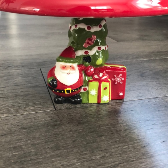 Ceramic Holiday Christmas Cake Plate Stand - Picture 6 of 8